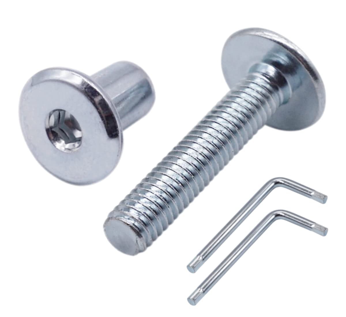 SKIR'CO (10 pcs) Zinc Plated Steel Joint Connector Bolts M6 x 30 mm With Nuts, Furniture Connector Bolt, Hex Allen Screws