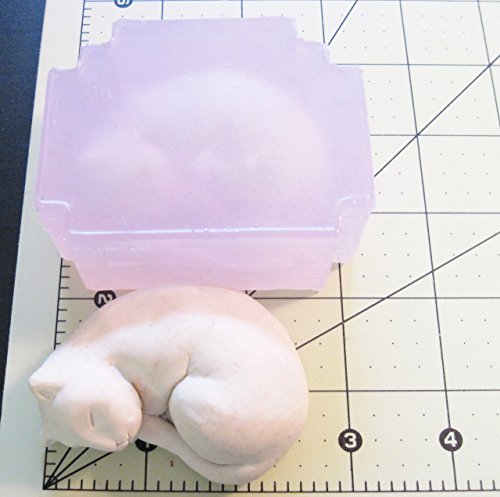 Silicone Mold of Sleeping Kitty for Food and Crafts