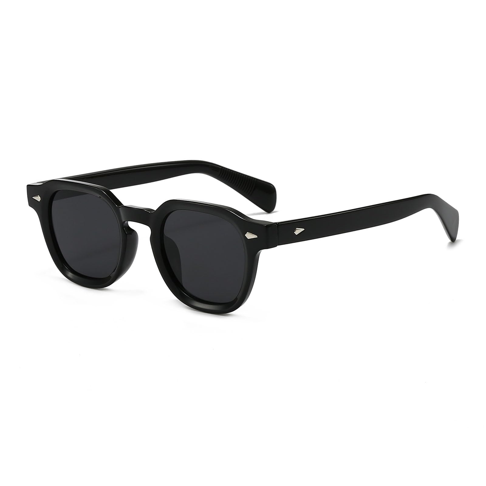 Photo 1 of YAMEIZE Vintage Small Rectangle Sunglasses for - Women Men Retro Square Eyewear UV400 Protection Shade Driving Outdoor (Black Black)