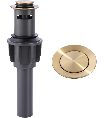 Moen 140780BG Brushed Gold Vessel Sink Pop-Up Drain – Easy Install, No Overflow, Super Stylish