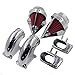 HONGK- Chrome Dual Spike Air Cleaner Red Filter Kit Intake Compatible with Suzuki Boulevard M109R [B0795CWKLL]