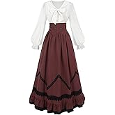 CR ROLECOS Victorian Dress Women Renaissance Gowns Edwardian Costume Vintage 1800s Dress