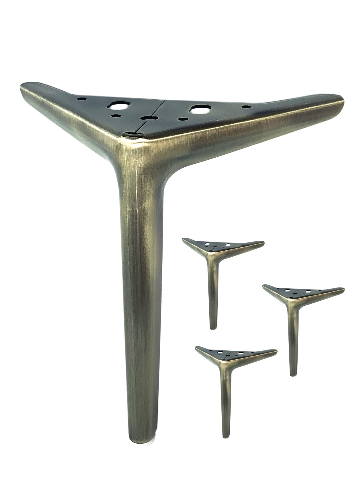 Photo 1 of (used) Kaupuar 7 inch Antique Brass Furniture Legs for Cabinet Sofa Couch Table Chair Bed Support Set of 4 Metal 