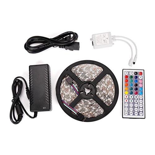 String Light Kimloog 16.4 Feet Waterproof Flexible Color Changing RGB Colored Led Strip Lights Kits Rope Lights 300 LED Light Strip Kit for Indoor and Outdoor Decoration 60W