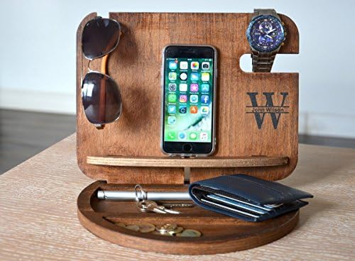 Fathers day, fathers day gifts, docking station, dad gift, father gift, dock station, birthday gift, husband gift, gift for men, mens gift, nightstand vallet, iPhone stand