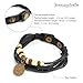 JEWELRIESHOP Genuine Leather Bracelet for Men Constellation Braided Rope Bracelet Multilayer Adjustable Bangle Wrist Cuff Wristband Birthday Gift (Gemini - Black Leather)