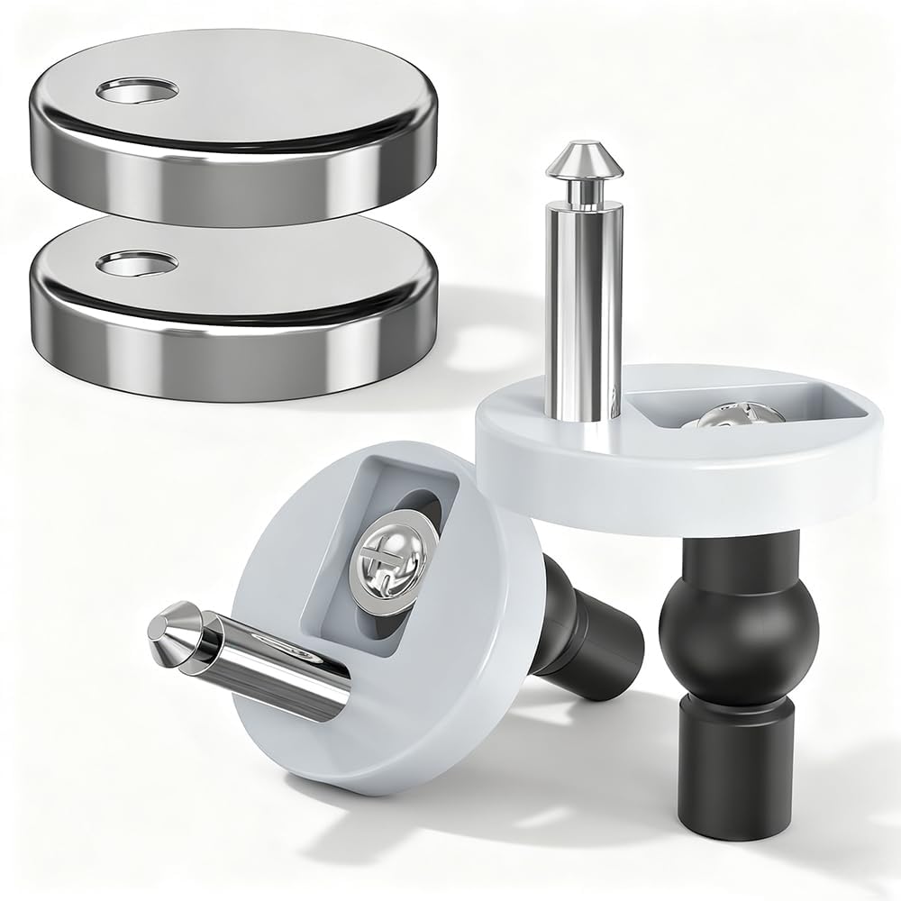 Oiieco 2 Pcs Quick Release Toilet Seat Fixings, Toilet Seat Screws, Universal Toilet Seat Hinge Fittings, Toilet Seat Fixing Kit for Fixing Toilet Seats