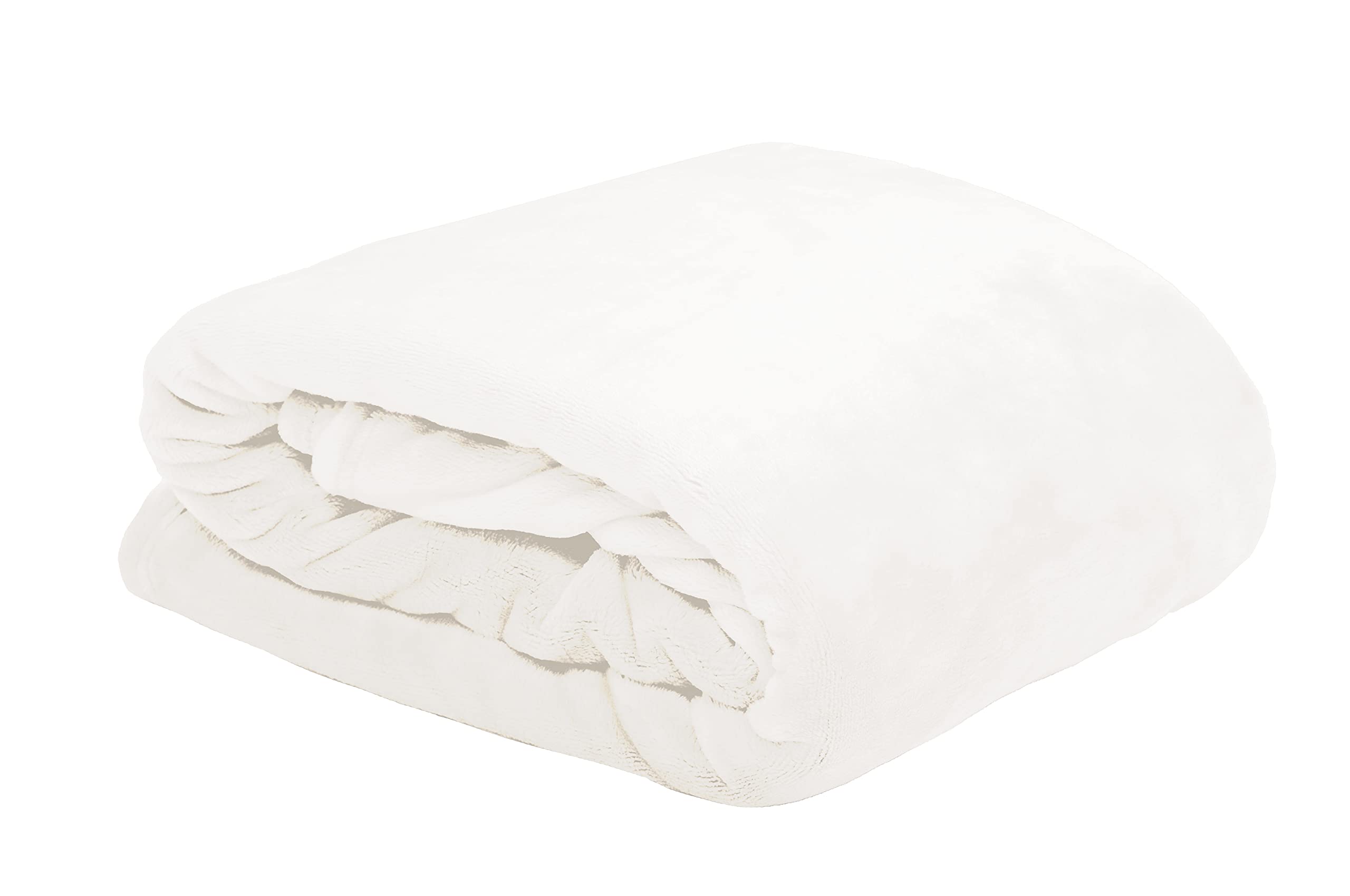 Stof P35792011 180 x 220 cm 100 Percent Polyester Blankets, White