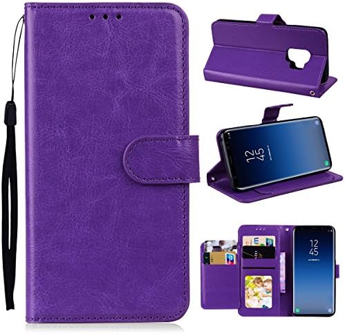 Galaxy S9 Plus Case, NOKEA [Flip Fit] [Kickstand Feature] Luxury Premium PU Leather Wallet CASE with ID &Credit Card-Slots for Samsung Galaxy S9 Plus (Purple)