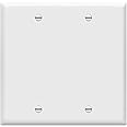 ENERLITES Double Blank Device Wall Plate, Gloss Finish, Standard Size 2-Gang 4.50" x 4.57", Polycarbonate Thermoplastic, 8802-W, White