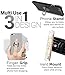Aduro Phone Ring Holder [3-in-1] - Phone Ring, Phone Stand, Phone Car Vent Mount, Finger Grip Phone Holder for All iPhone, Samsung Galaxy (Black)