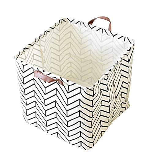 Owlhouse Storage Baskets Bins Containers, Foldable Cotton Storage Basket Bucket, Portable Collapsible Home Kitchen Organizer with Handles for Laundry, Closet, Nursery Storage, Kid Toy, Gift Baskets