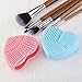 PIXNOR Makeup Brush Cleaner Finger Glove Silicone Cosmetic Clean Tools Pack of 2, Pink Blue