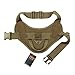 EXCELLENT ELITE SPANKER Tactical Dog Vest Military Patrol K9 Service Dog Harness Adjustable Nylon Dog Harness with Handle(Brown-S)