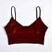 Toraway Women V-Neck Velvet Camisole Bandage Backless Tank Vest Tops Bustier Crop Top (Large, Red)