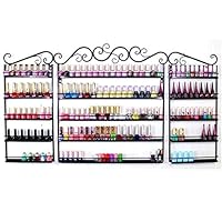 go2buy Metal Nail Polish Wall Rack 5 Tier Organizer Display Rack Black Holds Over 200 Bottles