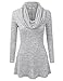 DOUBLJU Marled High Turtle Mock Cowl Neck Long Sleeve Knit A-Line Comfy Basic Tunic Sweater Tops for Womens with Plus Size