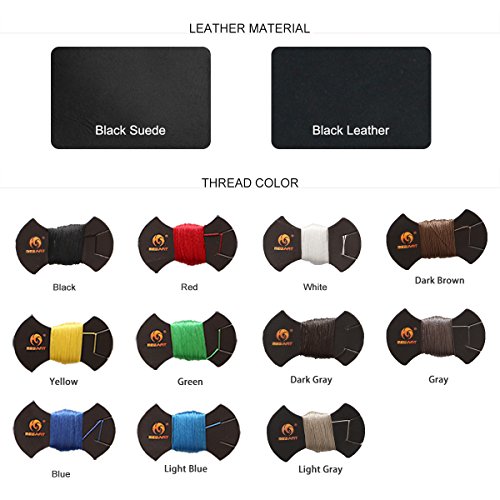 MEWANT Black PU Leather Steering Wheel Cover For Audi A3, A4, A6, Q5, Q7, S8 – Custom Fit