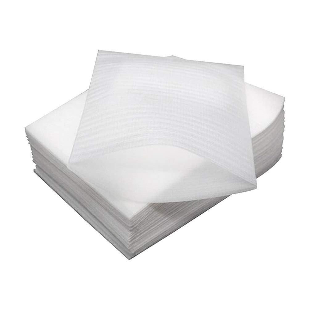 Supvox 100pcs Foam Wrap Sheets Cushioning Foam Packing Sheets Safely Wraps and Protects Dishes, Plates, Glasses, Cups (White)