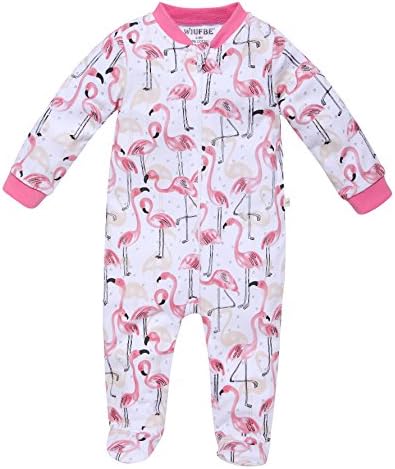 WIUFBE Footed Pajama Baby Boys Girls Sleeper Long Sleeve 100% Cotton Zip Front Neutral, For Four Seasons(Newborn-24months)