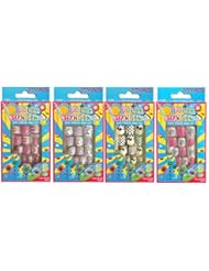 Vivace 4Pack 48Tips Color Changing Under Sun Fake Nails, Artificial Preglued Junior Sticker Nails 11461 etc (Sun 1)