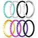 ThunderFit Thin and Stackable Silicone Rings for Women, Rubber Wedding Bands for Women Engagement Diamond Pattern 2.5mm Wide 2mm Thick - 1/4/6/8/16 Variety Multipack
