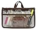 Clear Handbag Organizer See Through Cosmetic Gadget Insert Purse Organiser Transparent Makeup Travel Pouch Liner with Handle Brown