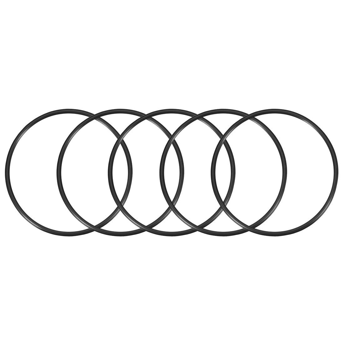 TOP-VIGOR 5Pcs Nitrile Rubber O-Rings, 130mm OD 120mm ID 5mm Width Metric Sealing Gasket, Rubber Washers O Rings Spacers for Faucet Plumbing Automotive Repair, Black