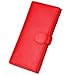 Lavemi Womens Large Capacity Genuine Leather RFID Blocking Wallets Wristlet Clutch Card Holder(Red)