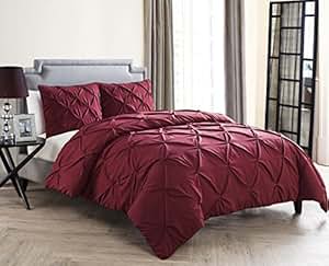 Amazon.com: VCNY Home King Size Comforter Set in Burgundy