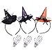 3 Pack Halloween Headband+3 Pcs Hair Clip,Fascigirl Halloween Party Witch Spider Hat Headbands Caps Headband Accessory For Party & Halloween & Carnivals (B Black)