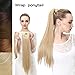 Clip in on Ponytail Extension Highlights Green Brown With Beach Blonde Long 24 Inch Wrap Around Drawstring Ponytail Straight Synthetic Hair Pieces for Women SARLA P001&M6PH613