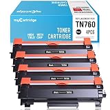 myCartridge Compatible Toner Cartridge Replacement for Brother TN760 TN 760 TN730 TN 730 (Black, 4-Pack) Use with HL-L2350DW HL-L2395DW HL-L2390DW HL-L2370DW MFC-L2750DW MFC-L2710DW DCP-L2550DW