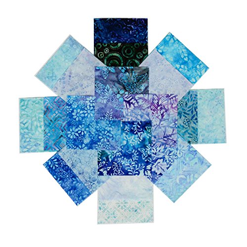 Java Batiks Charm Pack, Set of 40 Precut 5 Inch Batik Squares CC184