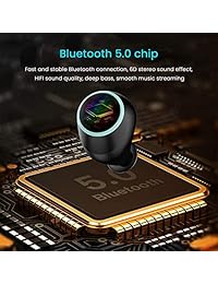 True Wireless Auriculares Bluetooth 5.0 2019 Auriculares in ear Bluetooth con funda de carga 30Hr Tiempo de reproducción con micrófono cancelación de ruido Binaural HD Llamada HiFi Sonido Estéreo a prueba de sudor Deporte Auriculares S