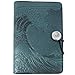 Hokusai Wave American-Made Embossed Leather Writing Journal, Navy Blue, 6 x 9-inch + Refillable Hard Bound Insert
