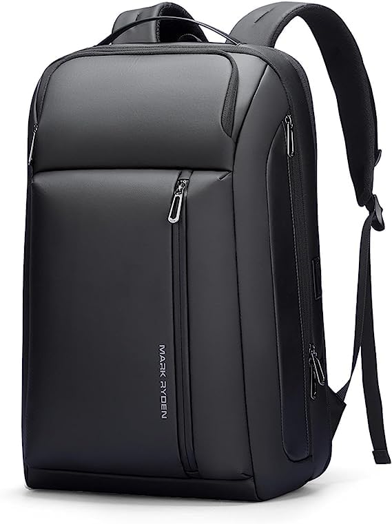 MARK RYDEN Erweiterbarer 25L-35L Große Kapazität Business Rucksack Herren, 15.6 Zoll Laptop Rucksack mit USB-C, 45x30x18 Reiserucksack für Städtetrips und Kurzurlaube - Schwarz