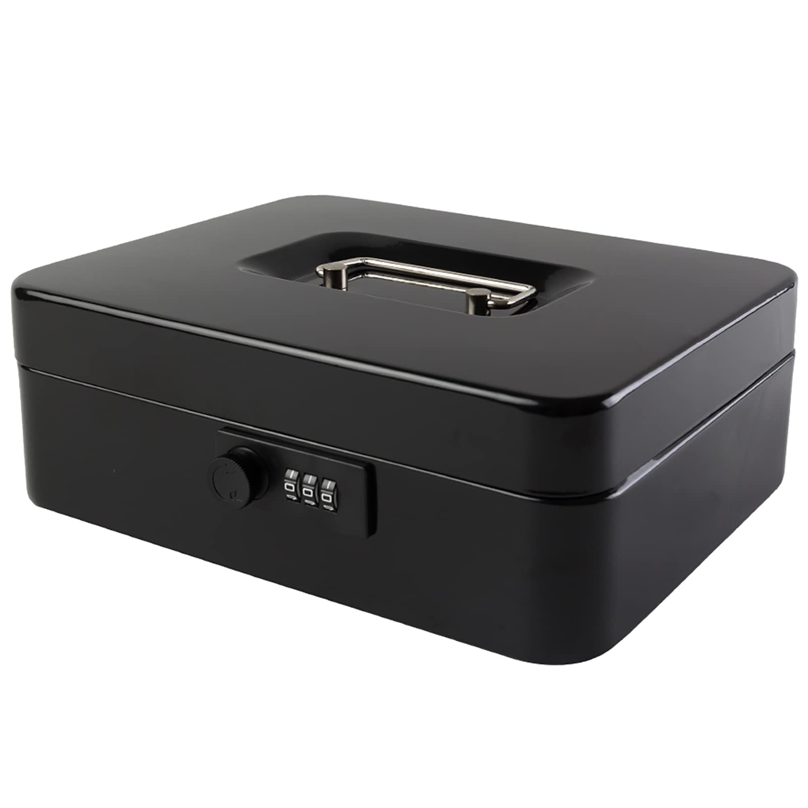 With Lock With Money Tray Large Money Box Metal Lock Box For Money 9.84 X 7.87 X 3.54 Inches Cash Box