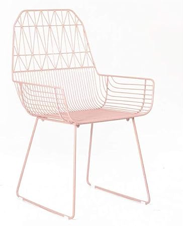 Pkfinrd Chaise Style Europeen Simple Creux De Fil De Fer Chaise En Fer Forge Chaise De Loisirs Bar Restaurant Salon En Metal Creative Designer Chaise Or Rose Amazon Fr Cuisine Maison