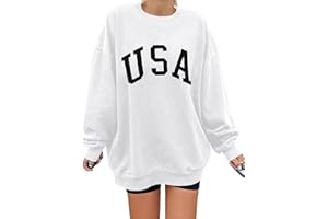 Langwyqu Women's Oversized Sweatshirt Los Angeles California Crewneck Long Sleeve Casual Loose Pullover Tops