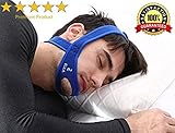 Snoring Reducing Chin Strap- Adjustable and Flexible with 2 Hook and Loop Connectors- High Quality Comfortable Anti-Snore Jaw Support for Better Sleep - Triangular Design (Black)