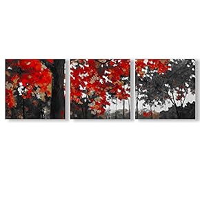 Canvas Wall Art Abstract Cloud Tree Pictures Home Wall Decorations for Bedroom Living Room Oil Paintings Canvas Prints Framed - 12"x12"x3 Panels