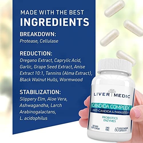 Liver Medic Candida Complex Digestive Enzymes, Enzymes for Digestion