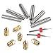 EAONE 6pcs 30MM Length Extruder 1.75MM Tube and 6pcs 0.4MM Brass Extruder Nozzle Print Heads for MK8 Makerbot Reprap 3D Printers (Bonus: 2pcs Cleaning Drill Bits)