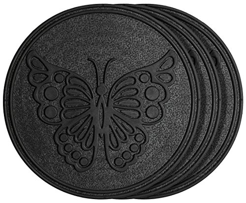 HF by LT Rubber Butterfly Garden Stepping Stone, Black, 11-3/4 inches, Set of 3 - Thumbnail 5