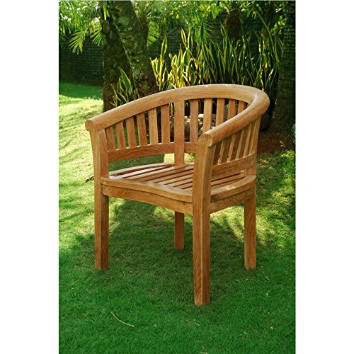 BrackenStyle Windsor Grade A Teak Wooden Curved Armchair Elegant