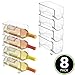 mDesign Plastic Free-Standing Wine Set Rack Storage Organizer for Kitchen Countertops, Pantry Cabinet, Fridge Organization - Holds Water Bottle and Alcohol Bottles - 8 Pack - Clear