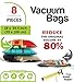8 Pack Jumbo Vacuum Storage Space Saver Bag Set | Hand Vacuum Bags with Travel Pump | Space Bags for Home & Travel | Reusable Vacuum Bags | Airtight & Waterproof Saver Bags by Smart Storage
