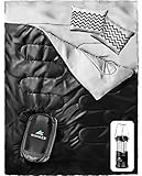 HiHiker Double Sleeping Bag Queen Size XL – Bonus Camping Light – for Camping, Hiking Backpacking and Cold Weather, Portable, Waterproof and Lightweight – 2 Person Sleeping Bag for Adults and Teens