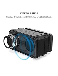 Zosam Altavoz inalámbrico portátil Bluetooth V4.2, controlador HiFi de 10 W IPX6, resistente al agua, para exteriores, con micrófono integrado y entrada AUX SD para casa, ducha, playa, fiesta, viaje